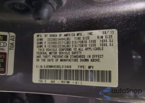 2014 Honda Cr-V Lx z USA, uszkodzony, nr VIN 5J6RM4H38EL013449